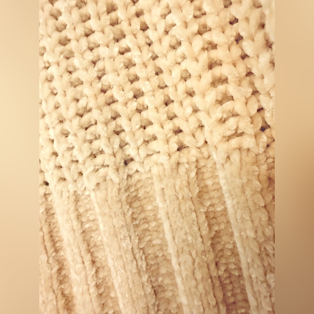 Bella Dahl Cream Chenille Chunky Mock Neck Sweater- Size M - Picture 9 of 14